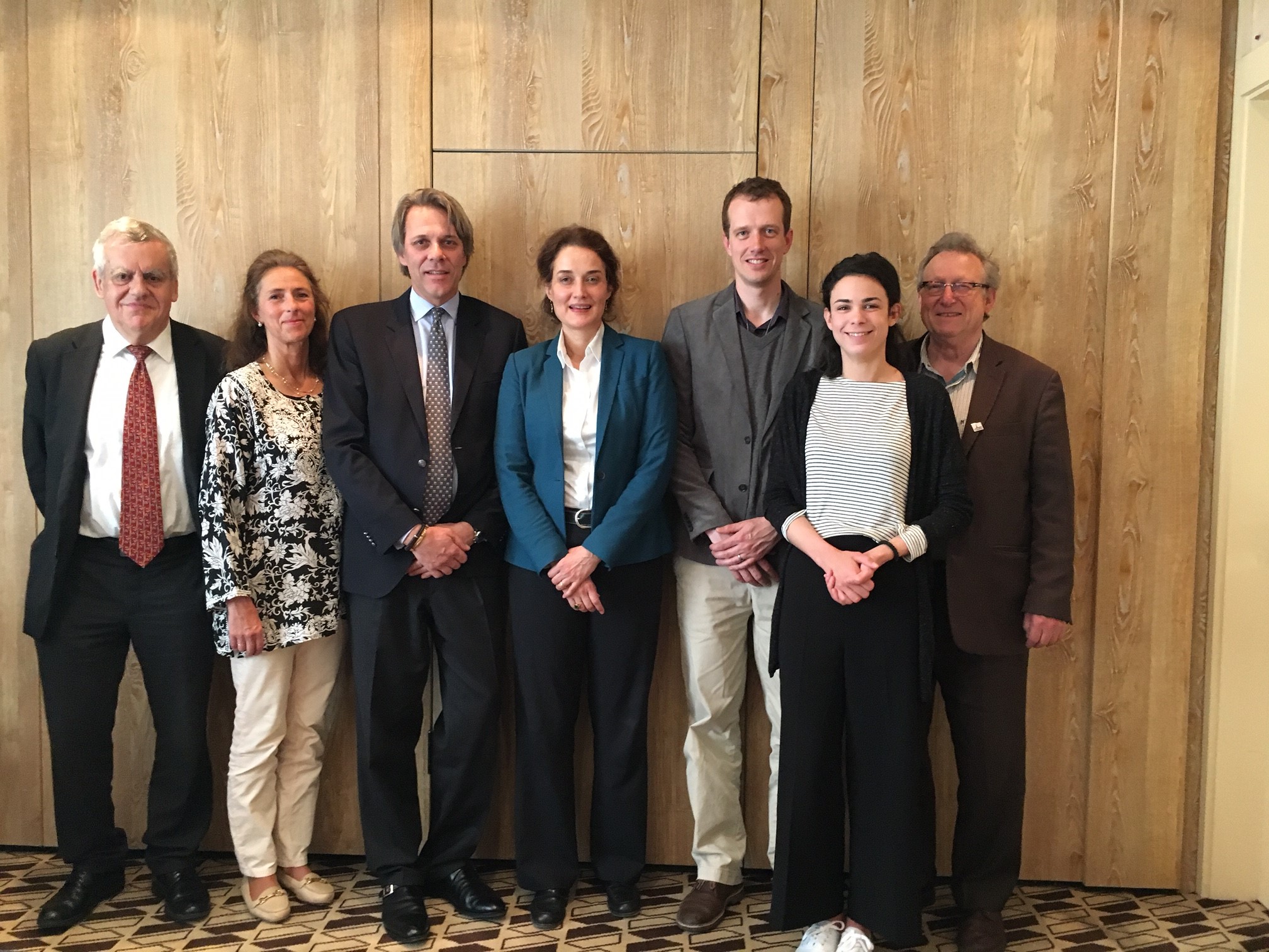 From left to right: François Bugnion, Marie-Caroline Fel, Pierre-André Mourgue d'Algue, Caty Clément, Nicolas Florquin, Morgane Desboeuf, Roger Durand. 